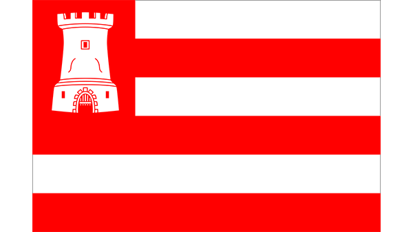 Vlag gemeente Alkmaar - in kleur op transparante achtergrond - 600 * 337 pixels 